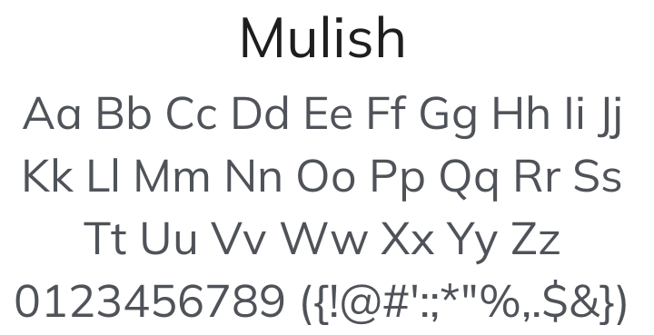 Mulish Font Family