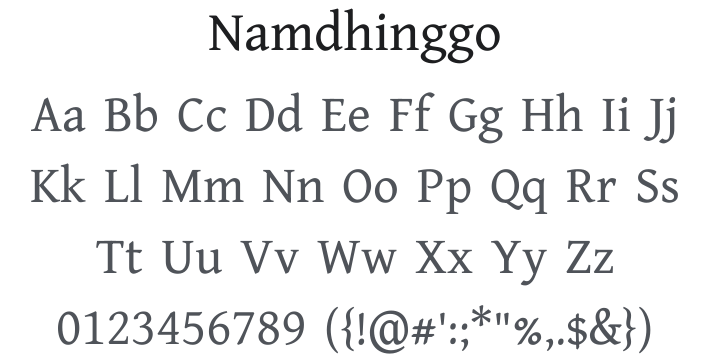 Namdhinggo Font Family