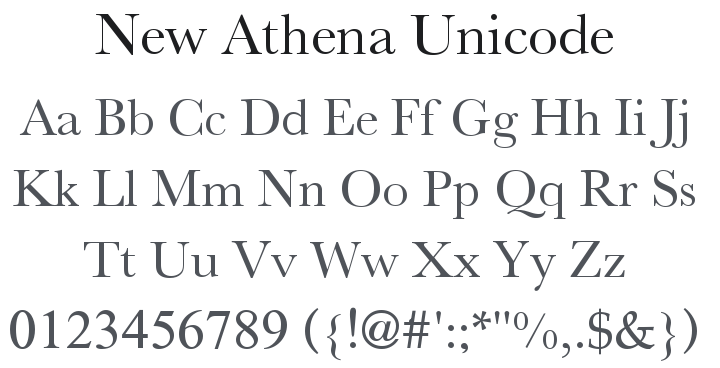 New Athena Unicode Font Family