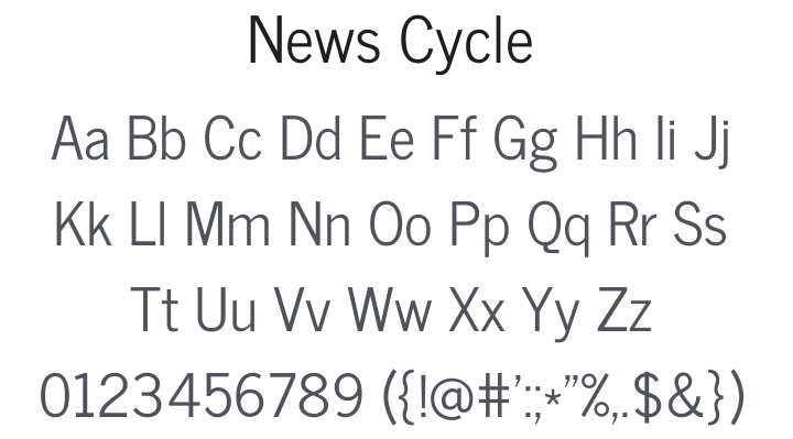 News Cycle Font Family