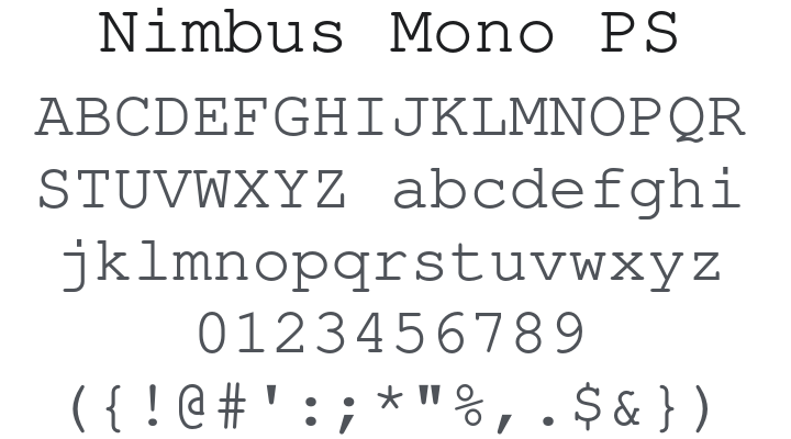 Nimbus Mono PS Font Family
