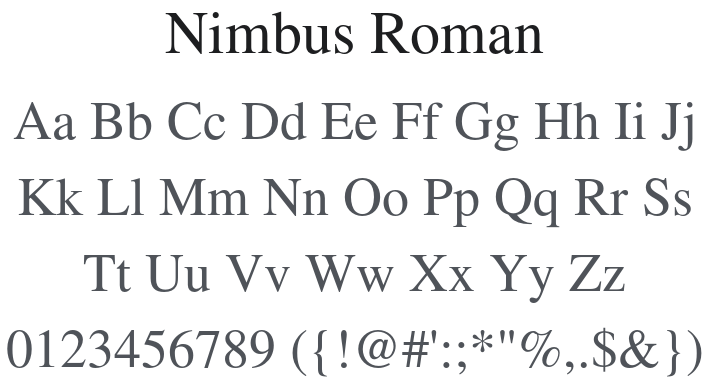 Nimbus Roman Font Family