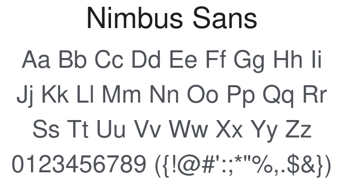 Nimbus Sans Font Family