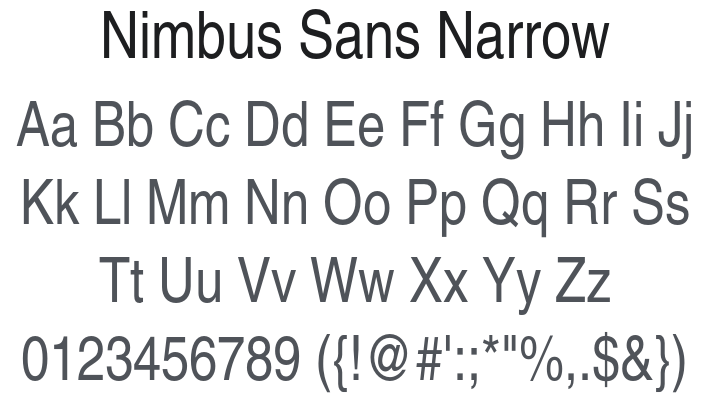 Nimbus Sans Narrow Font Family