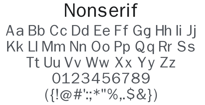 Nonserif Font