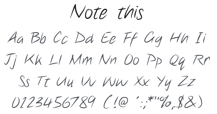 Note this Font