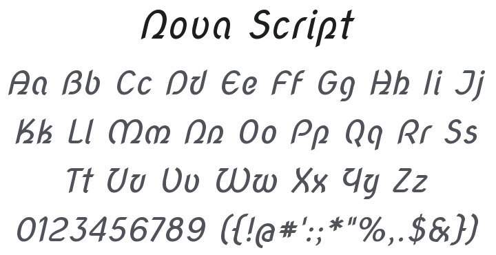 Nova Script Font