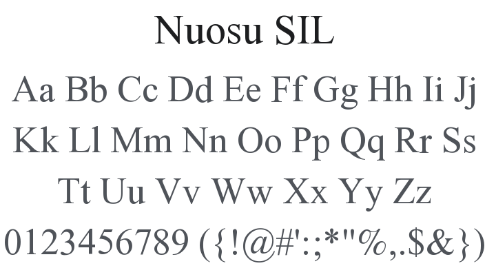 Nuosu SIL Font