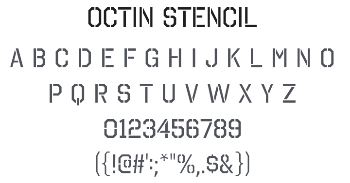 Octin Stencil Font