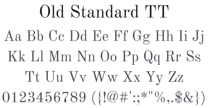 Old Standard TT Font Family