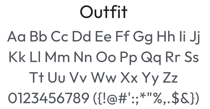 Outfit Font Family