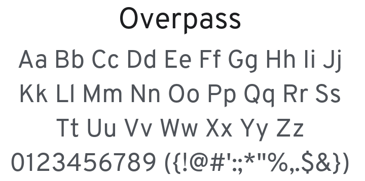 Overpass Font Family