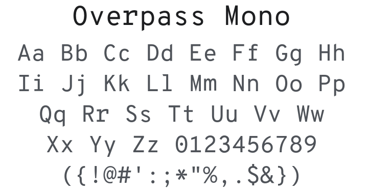 Overpass Mono Font Family
