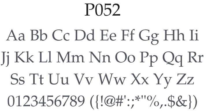 P052 Font Family