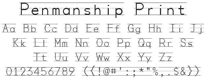 Penmanship Print Font