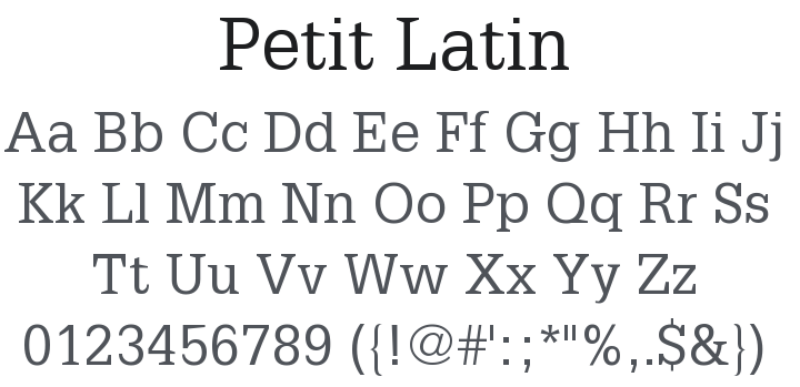 Petit Latin Font