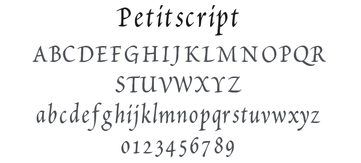 Petitscript Font Family