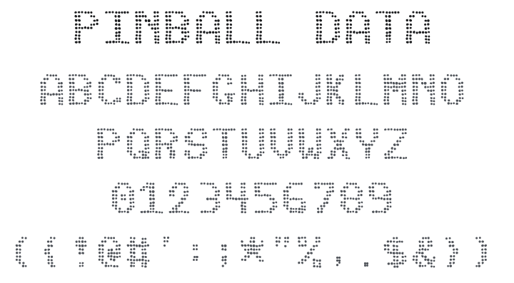 Pinball Data Font