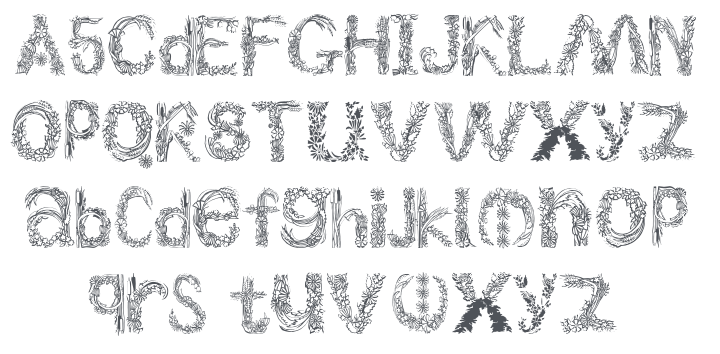 Plants Letters Font