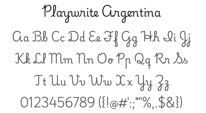 Playwrite Argentina Font Family