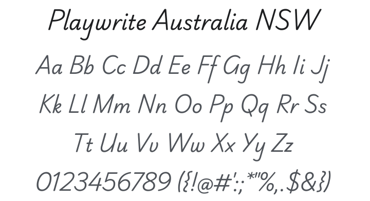Playwrite Australia NSW Font Family