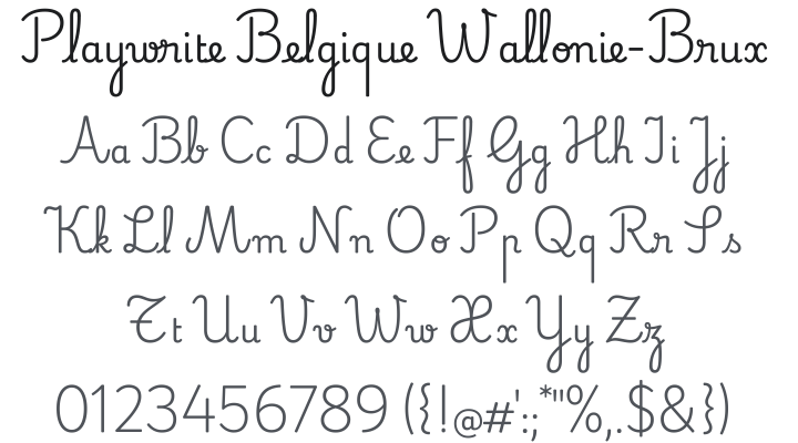 Playwrite Belgique Wallonie-Bruxelles Font Family
