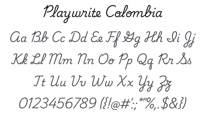 Playwrite Colombia Font Family
