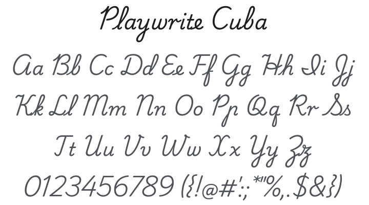 Playwrite Cuba Font Family