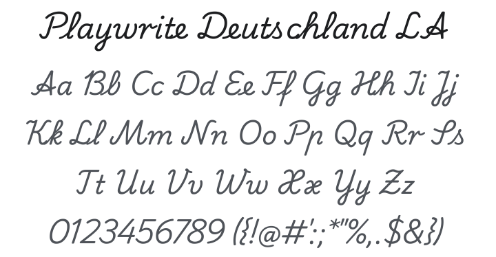 Playwrite Deutschland Lateinische Ausgangsschrift Font Family