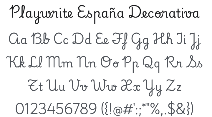 Playwrite España Decorativa Font Family