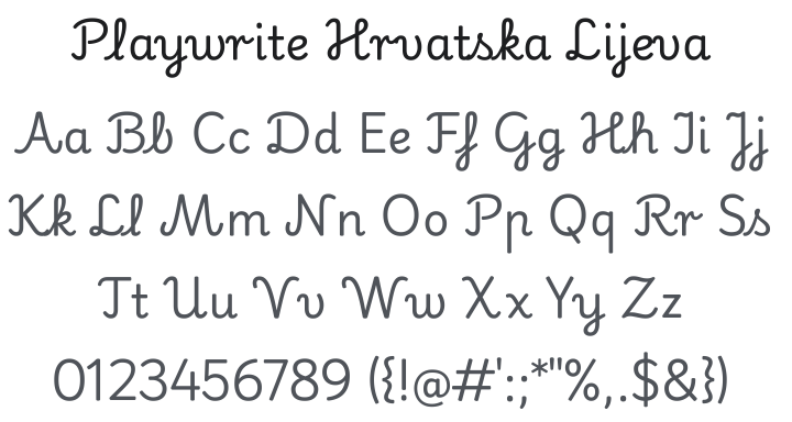 Playwrite Hrvatska Lijeva Font Family