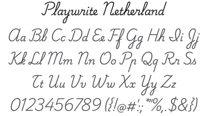 Playwrite Netherland Font Family