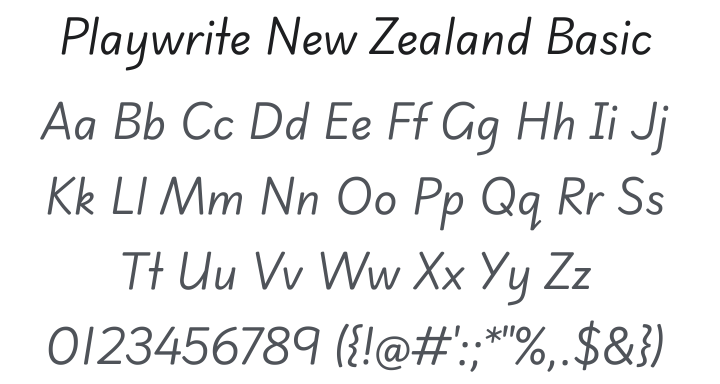 Playwrite New Zealand Basic Font Family