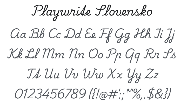 Playwrite Slovensko Font Family