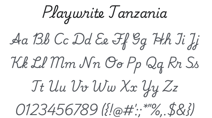 Playwrite Tanzania Font Family