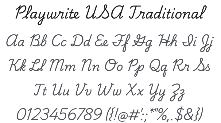 Playwrite USA Traditional Font Family