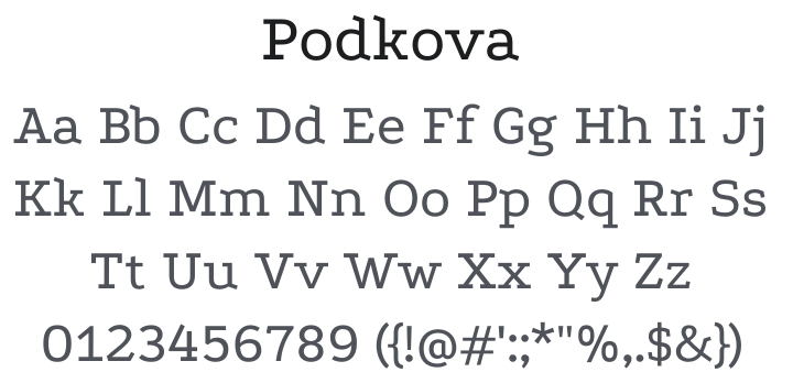 Podkova Font Family