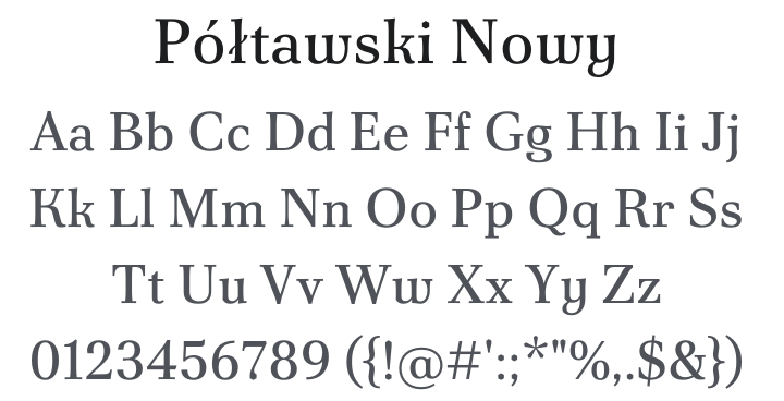 Półtawski Nowy Font Family