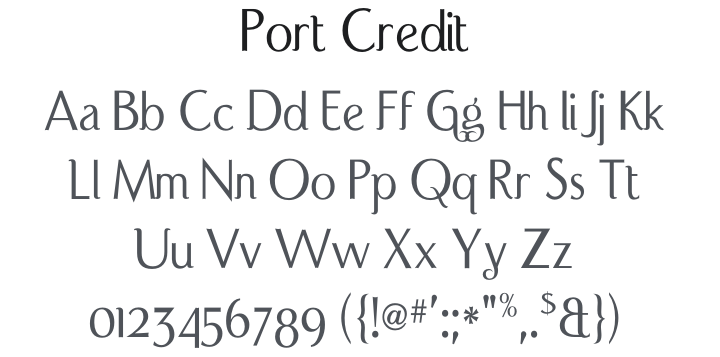 Port Credit Font