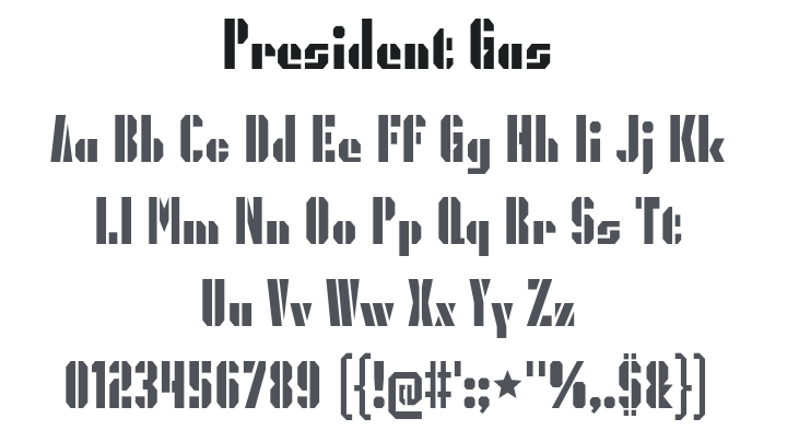 President Gas Font