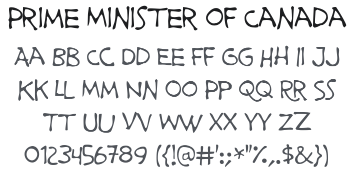 Prime Minister of Canada Font