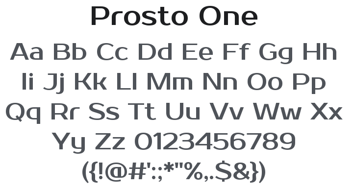 Prosto One Font
