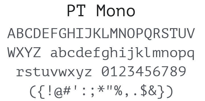 PT Mono Font