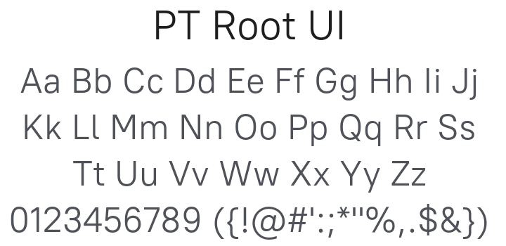 PT Root UI Font Family