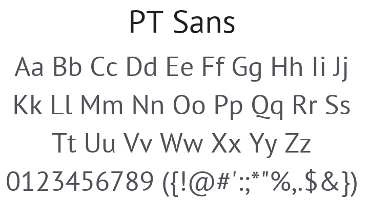 PT Sans Font Family