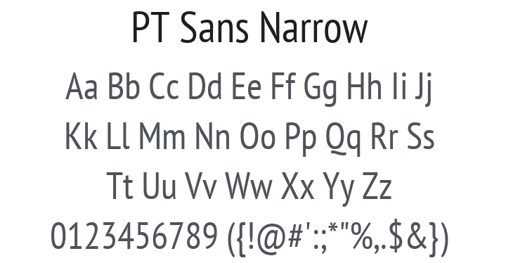 PT Sans Narrow Font Family