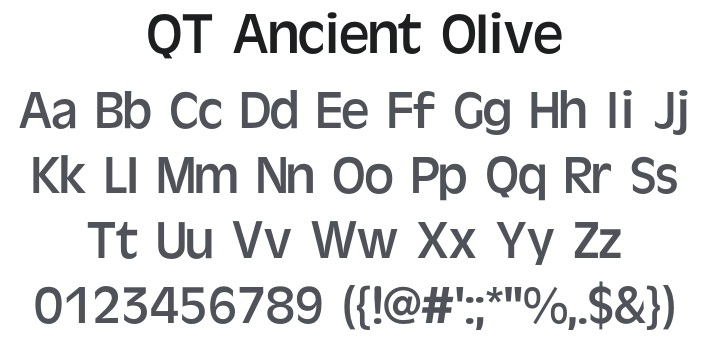 QT Ancient Olive Font Family
