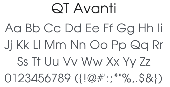 QT Avanti Font Family