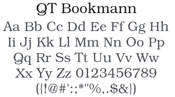 QT Bookmann Font Family