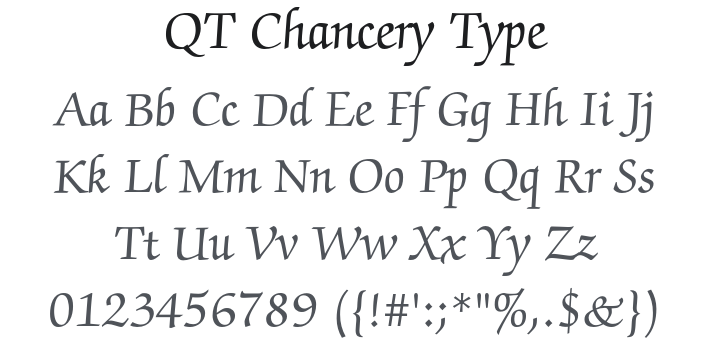 QT Chancery Type Font Family